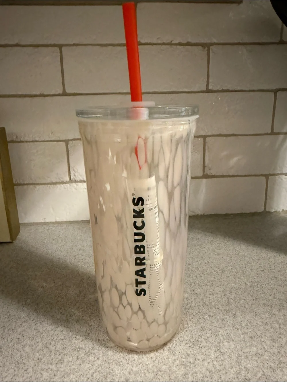 Starbucks New Halloween Pumpkin Spice Marble-Pattern Tumbler with Orange Straw